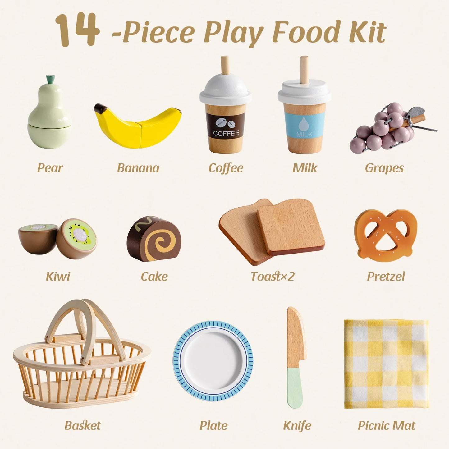 Set di cibo da picnic in legno per bambini ROBUD