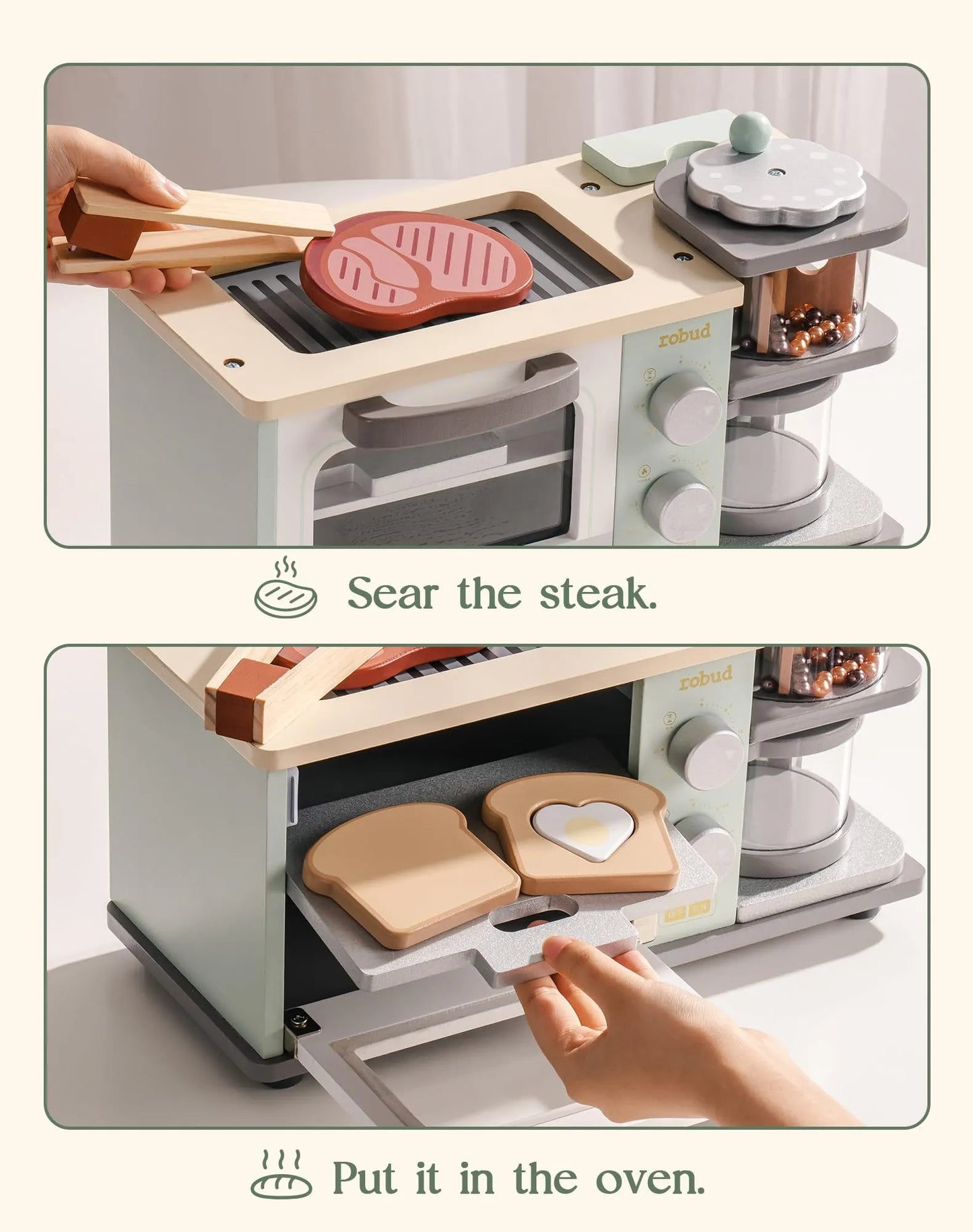 Set per la colazione in legno - Verde menta Robud