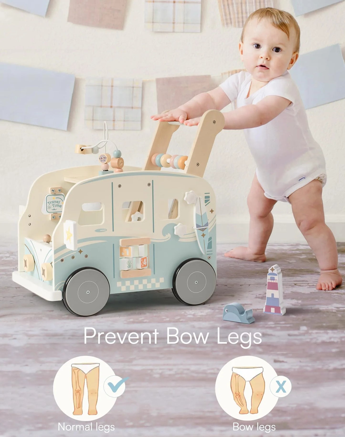 ROBUD Girello in legno per bambini - Vacaction Bus