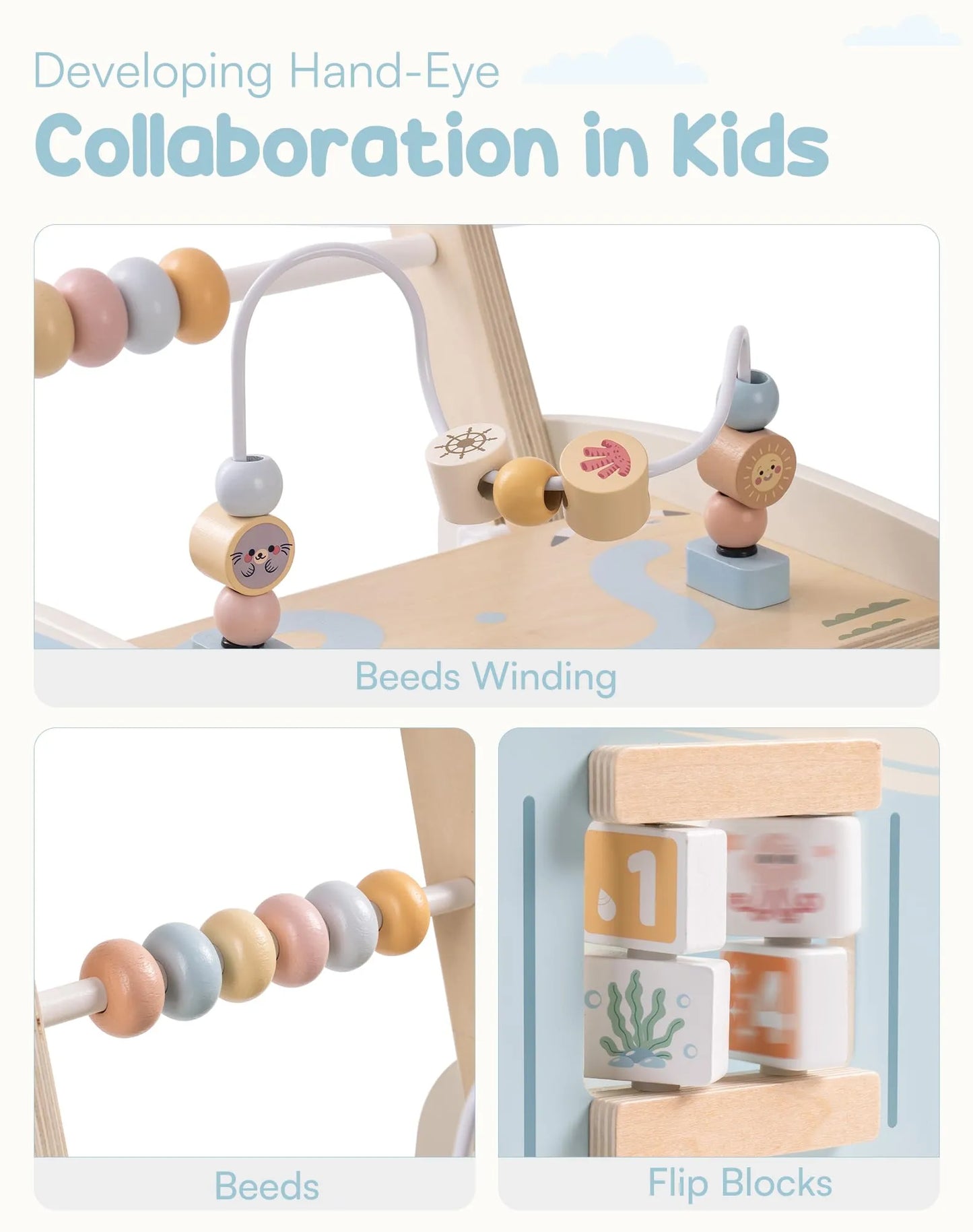 ROBUD Girello in legno per bambini - Vacaction Bus