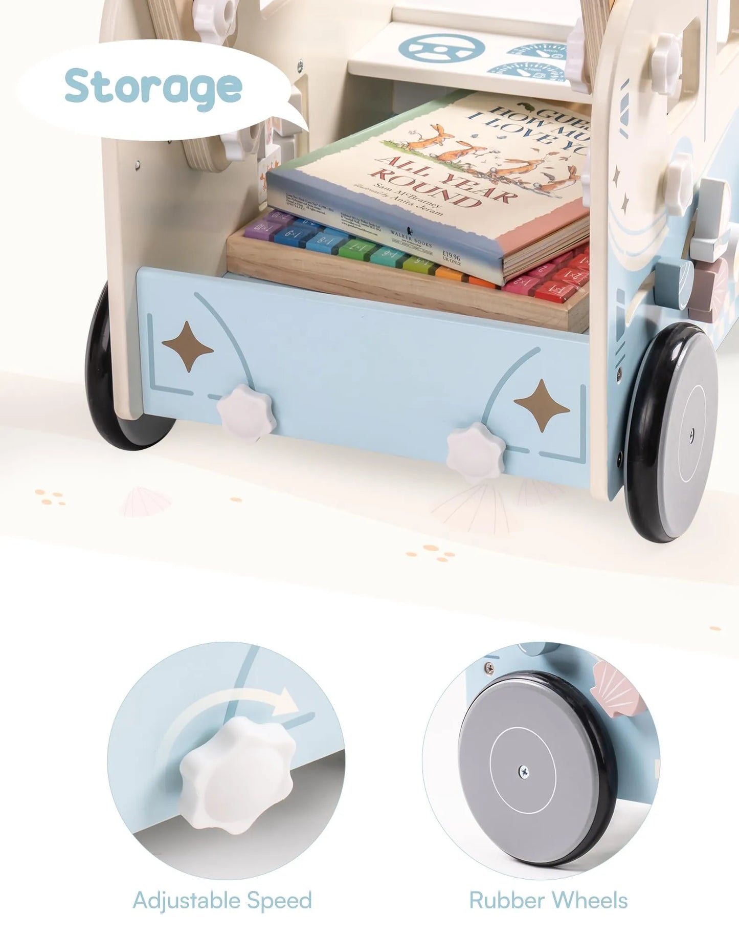 ROBUD Girello in legno per bambini - Vacaction Bus