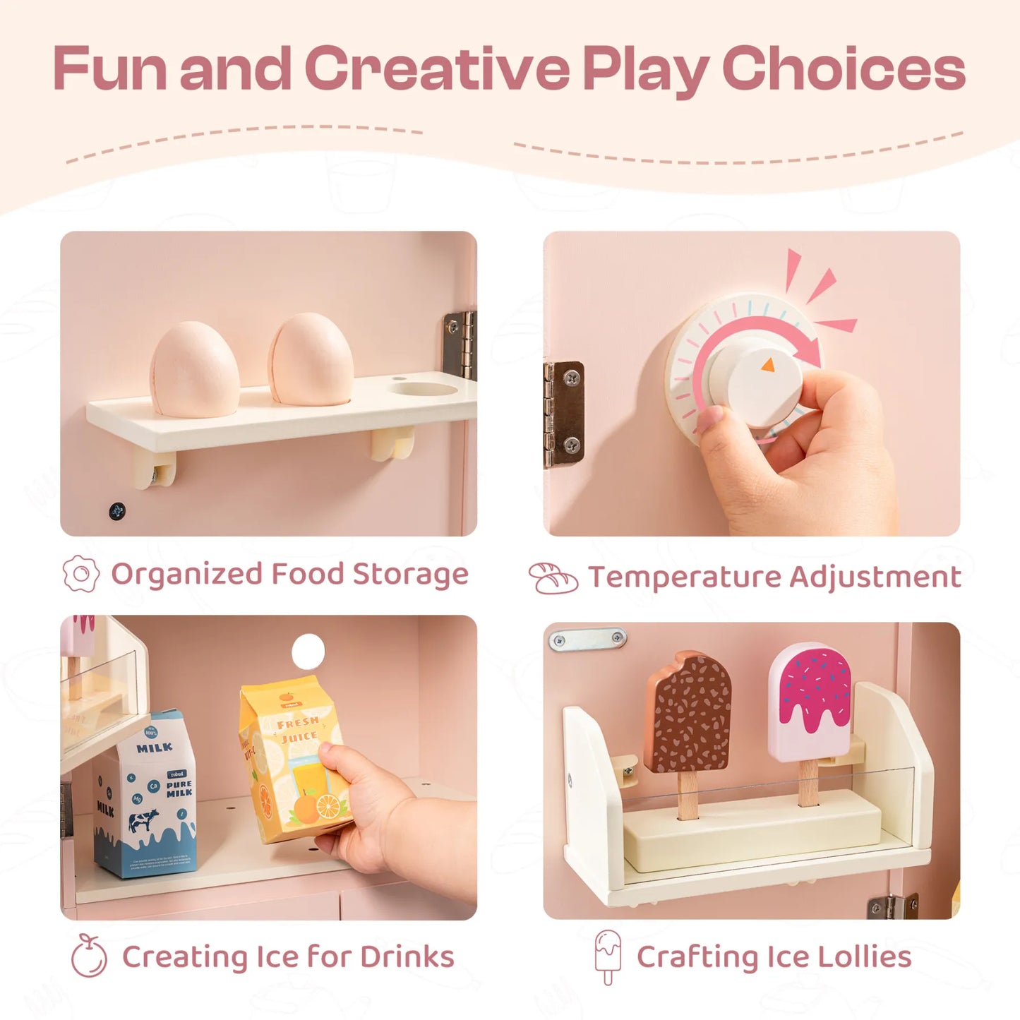 Frigorifero in legno rosa ROBUD