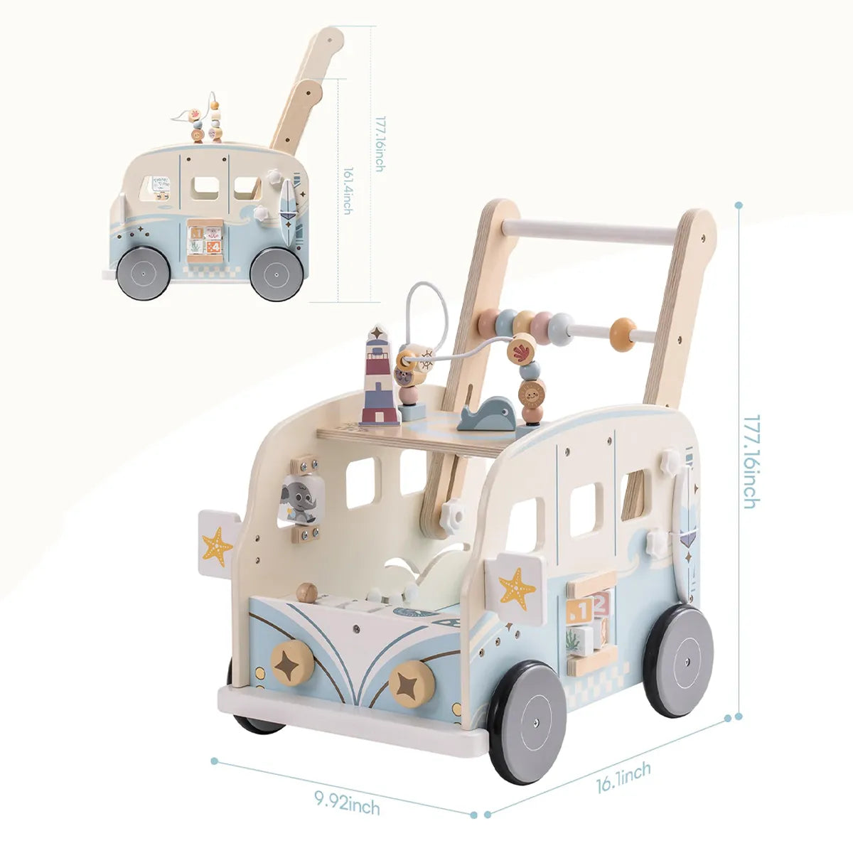 ROBUD Girello in legno per bambini - Vacaction Bus
