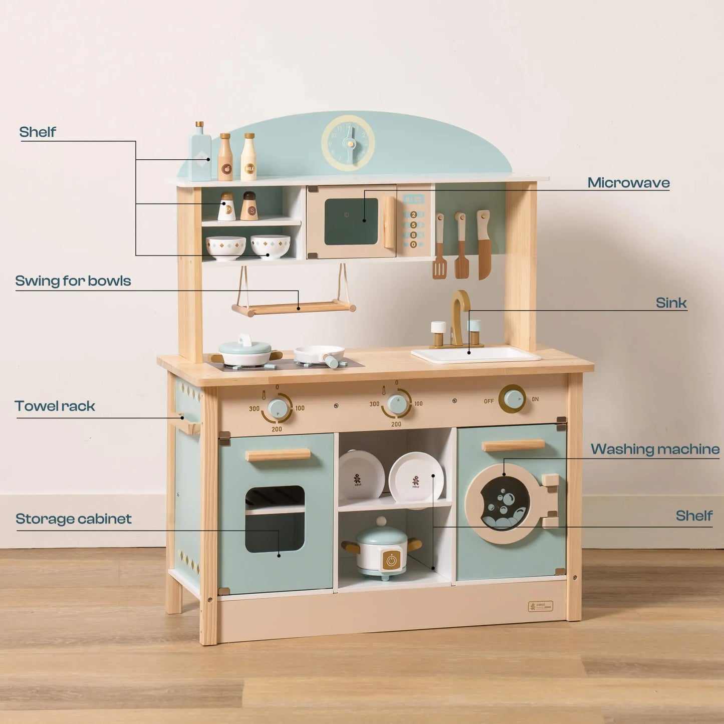 Dream-ROBUD Cucina da gioco in legno per bambini