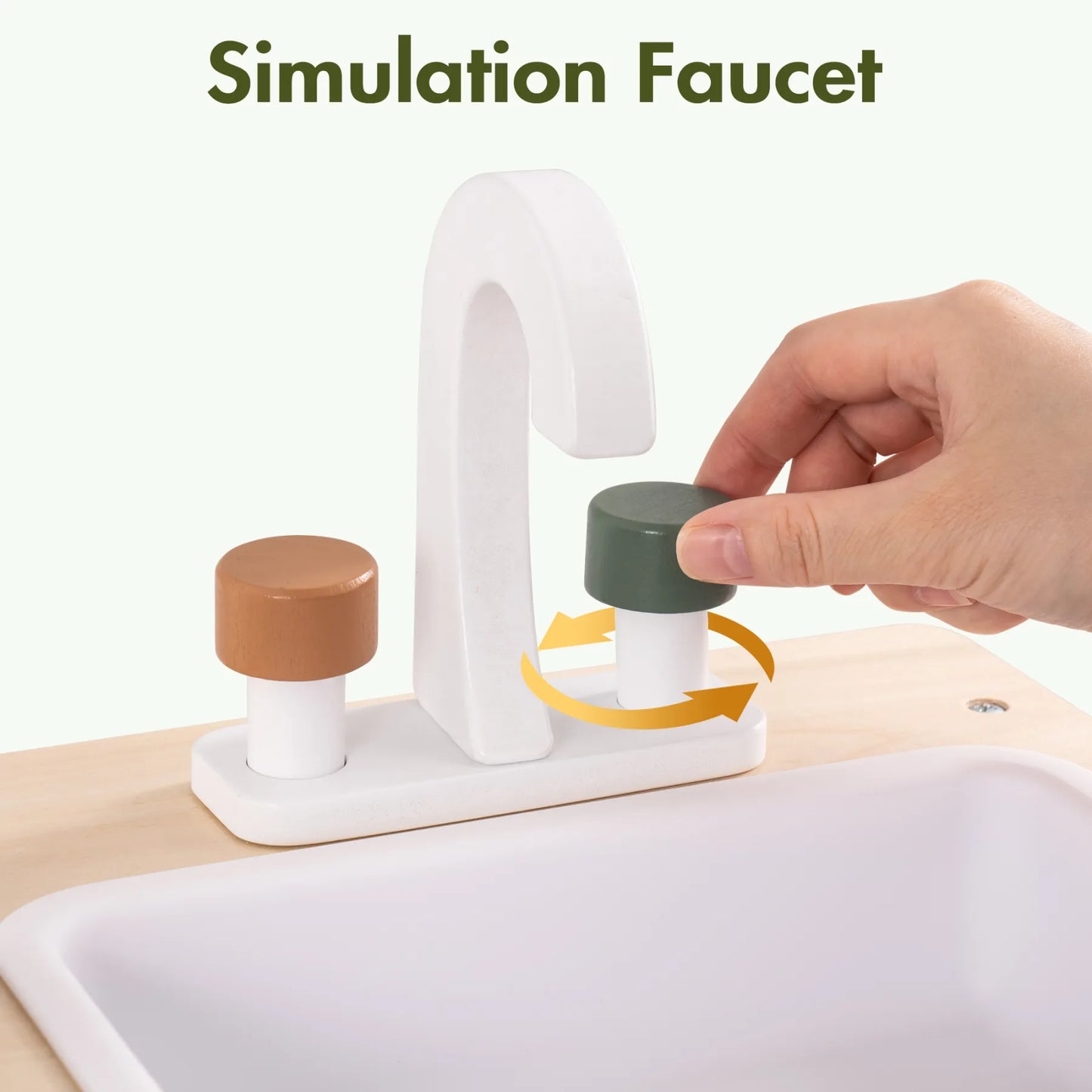 ROBUD Set di Giocattolo da Cucina in Legno per Bambini - Verde Vintage