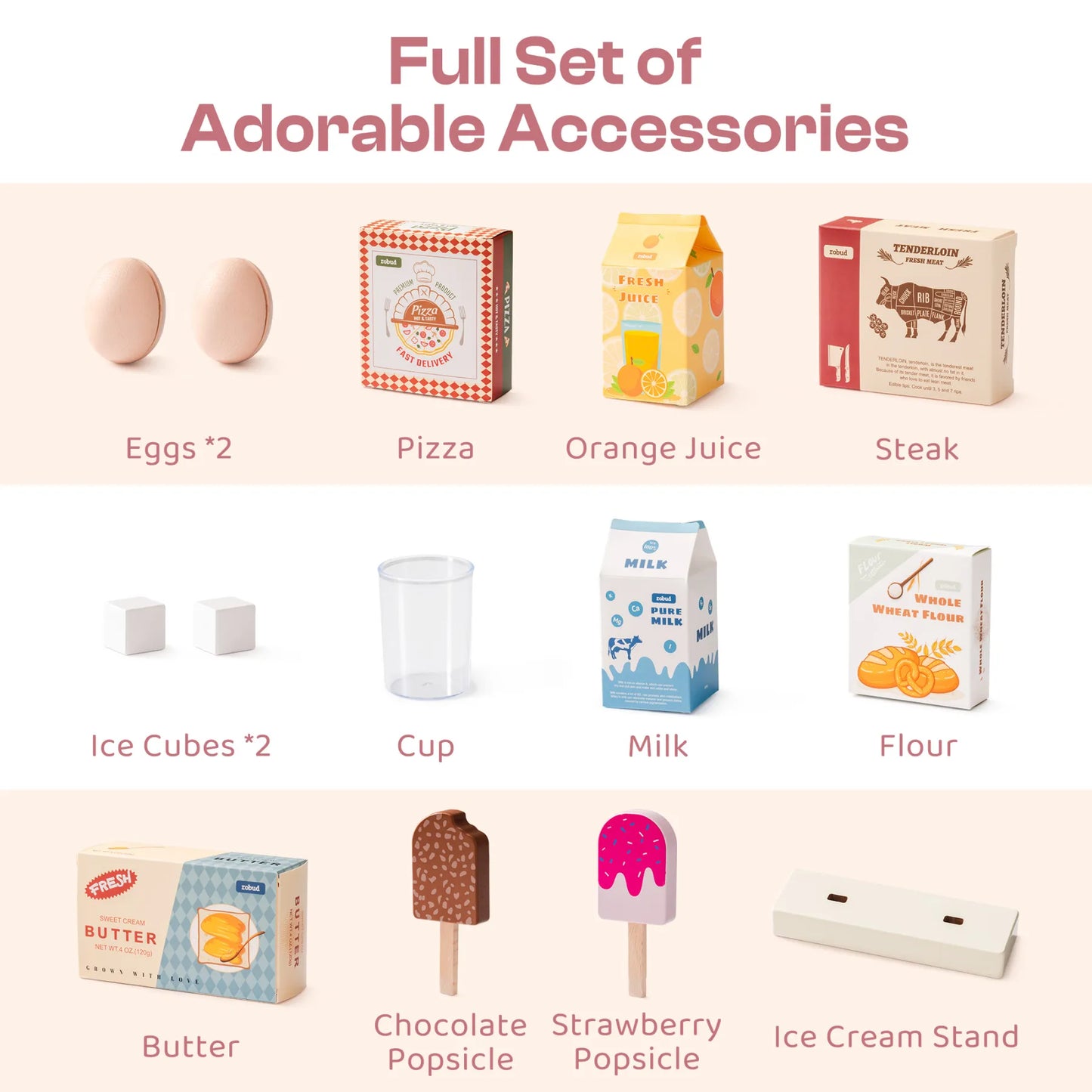 Frigorifero in legno rosa ROBUD