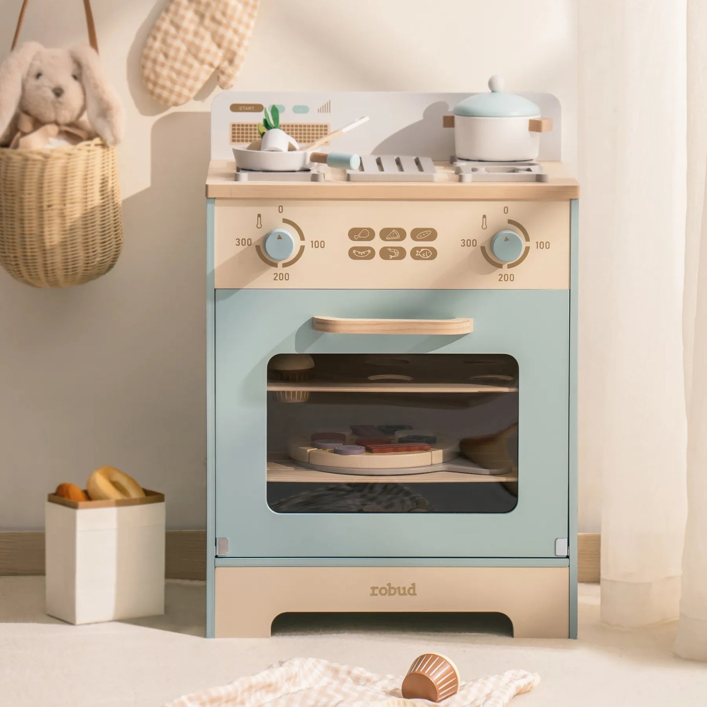 ROBUD Forno da cucina per bambini in legno - Realistico