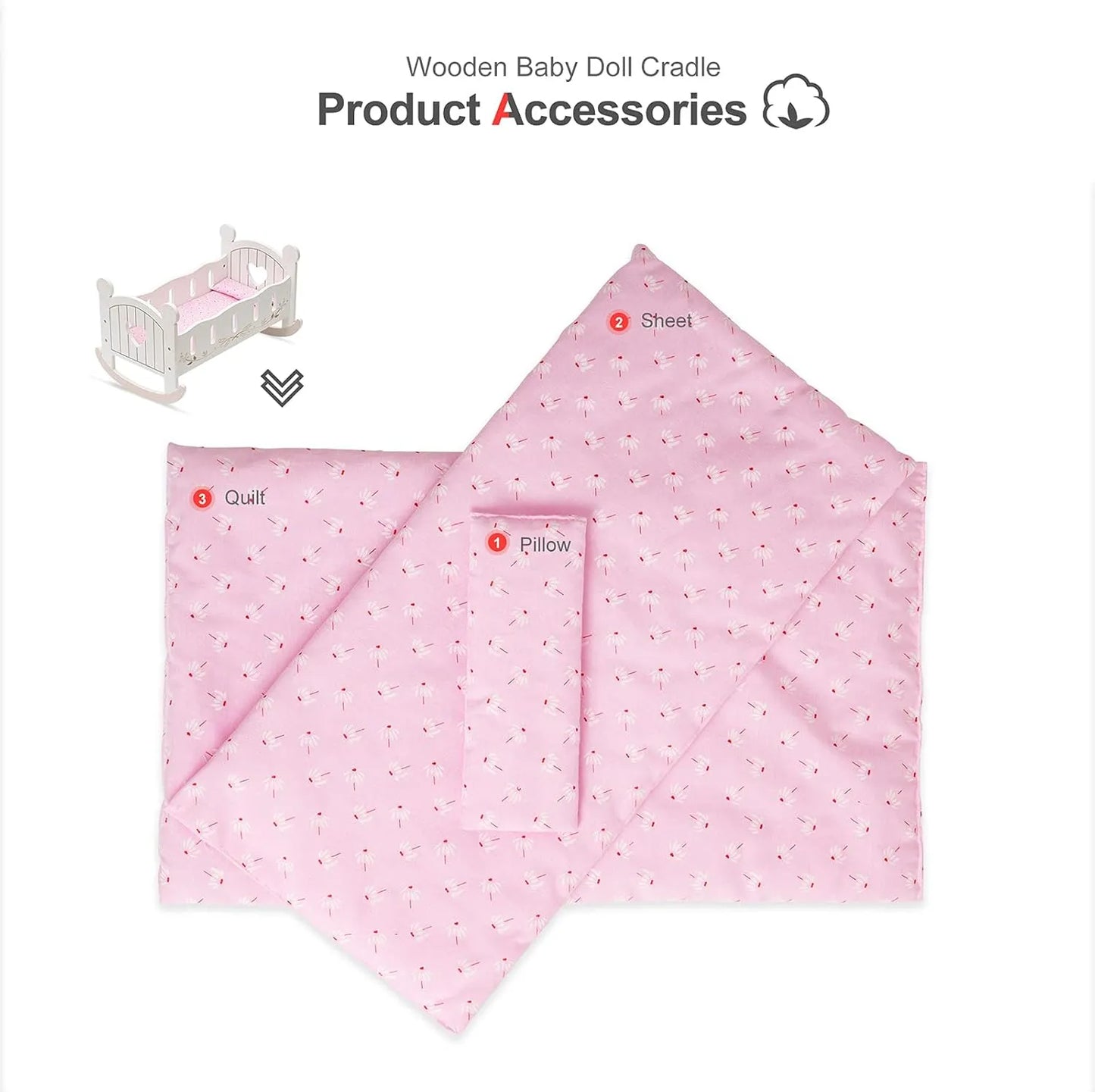 Culla per bambole in legno ROBUD Baby