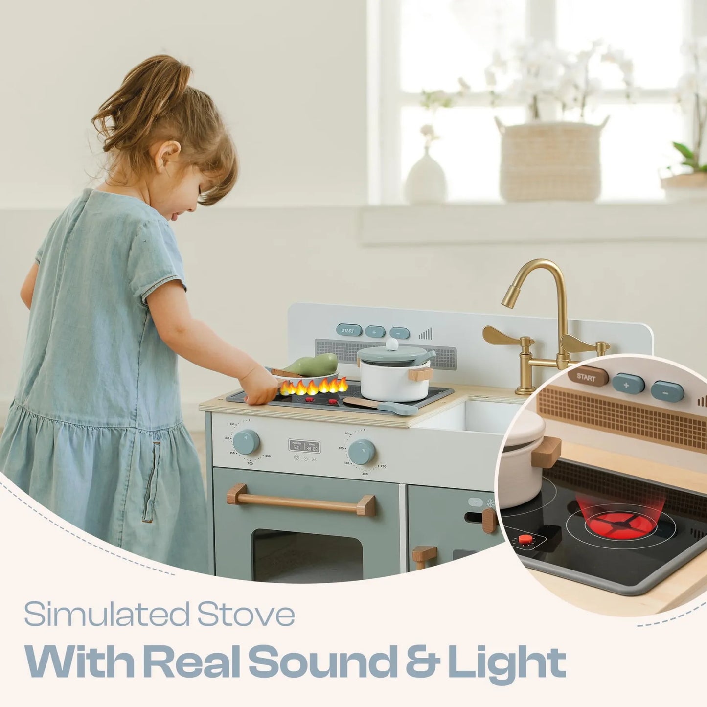 Cucina giocattolo in legno per bambini ROBUD - Montessori