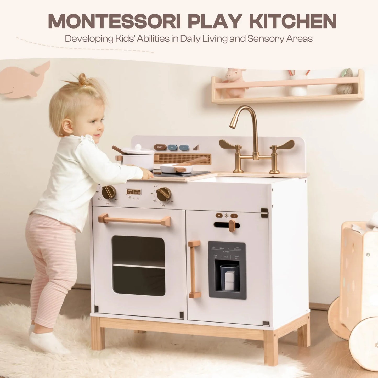Cucina giocattolo in legno per bambini ROBUD - Montessori