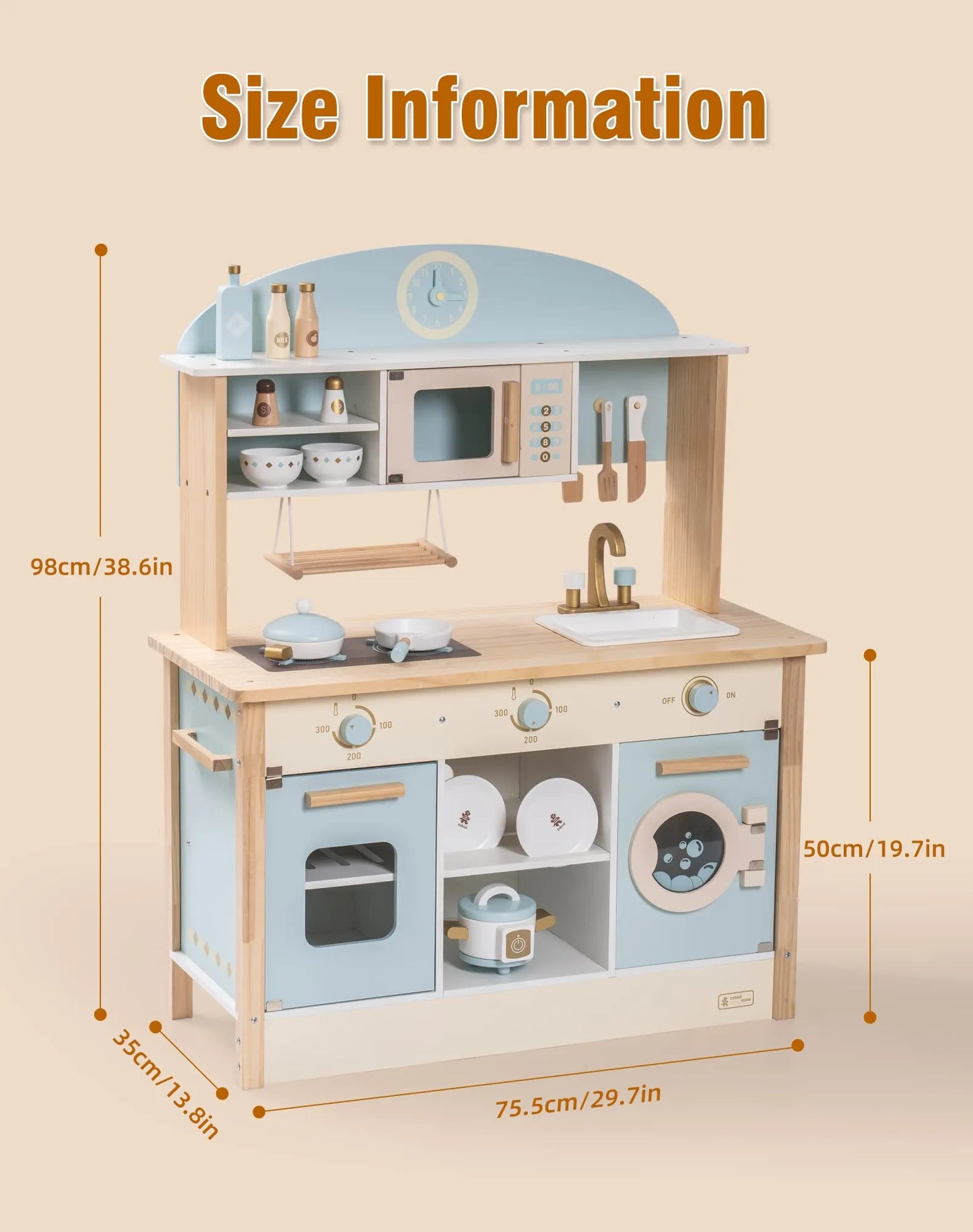 Dream-ROBUD Cucina da gioco in legno per bambini
