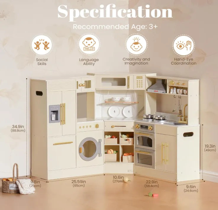 Cucina angolare di lusso in legno chiaro ROBUD