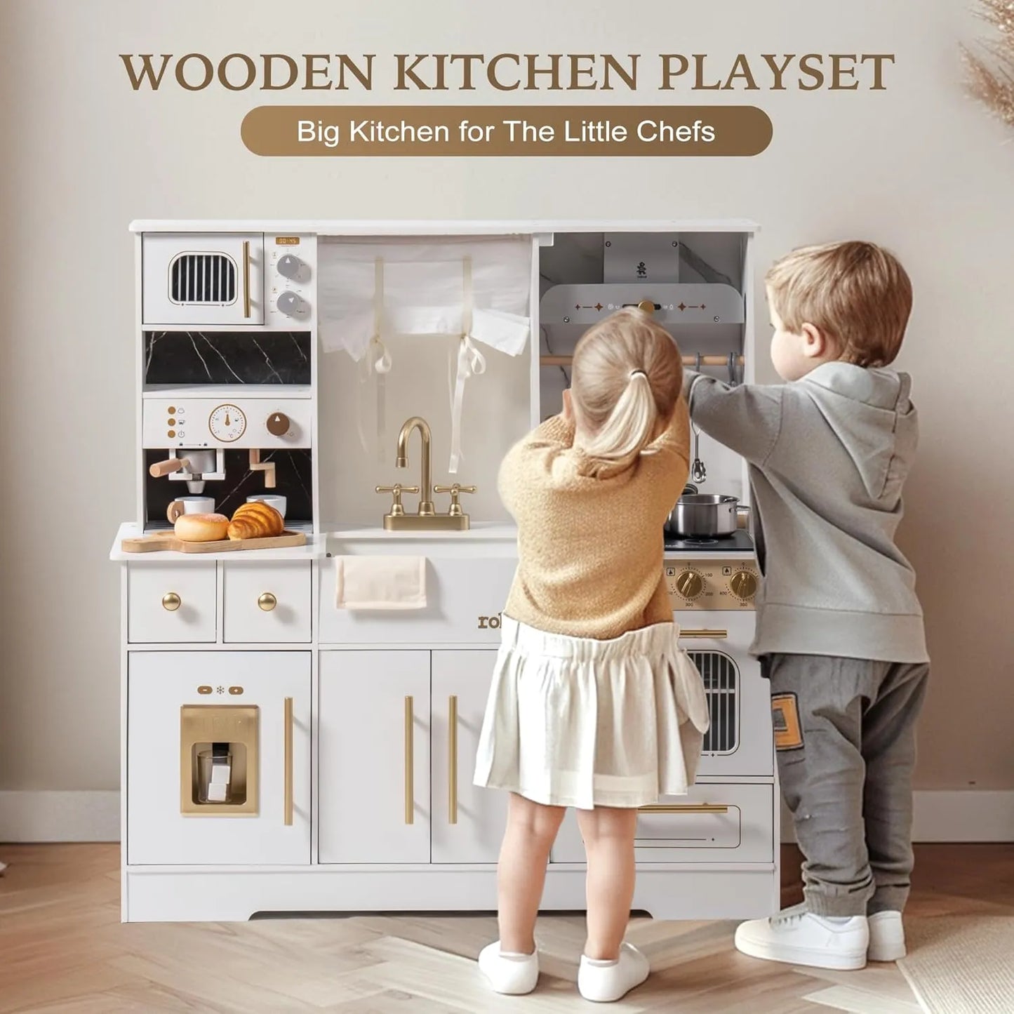 Cucina giocattolo moderna ROBUD per bambini - Bianca