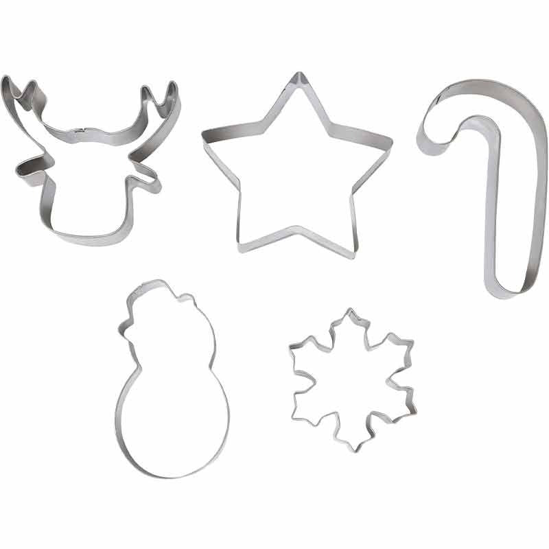 Stampini in Alluminio per Biscotti sagomati Simboli di Natale 5pz