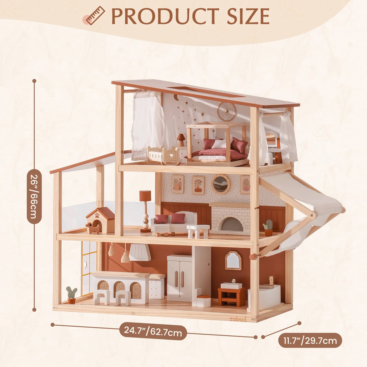 ROBUD Casa delle bambole in legno - Bohémien