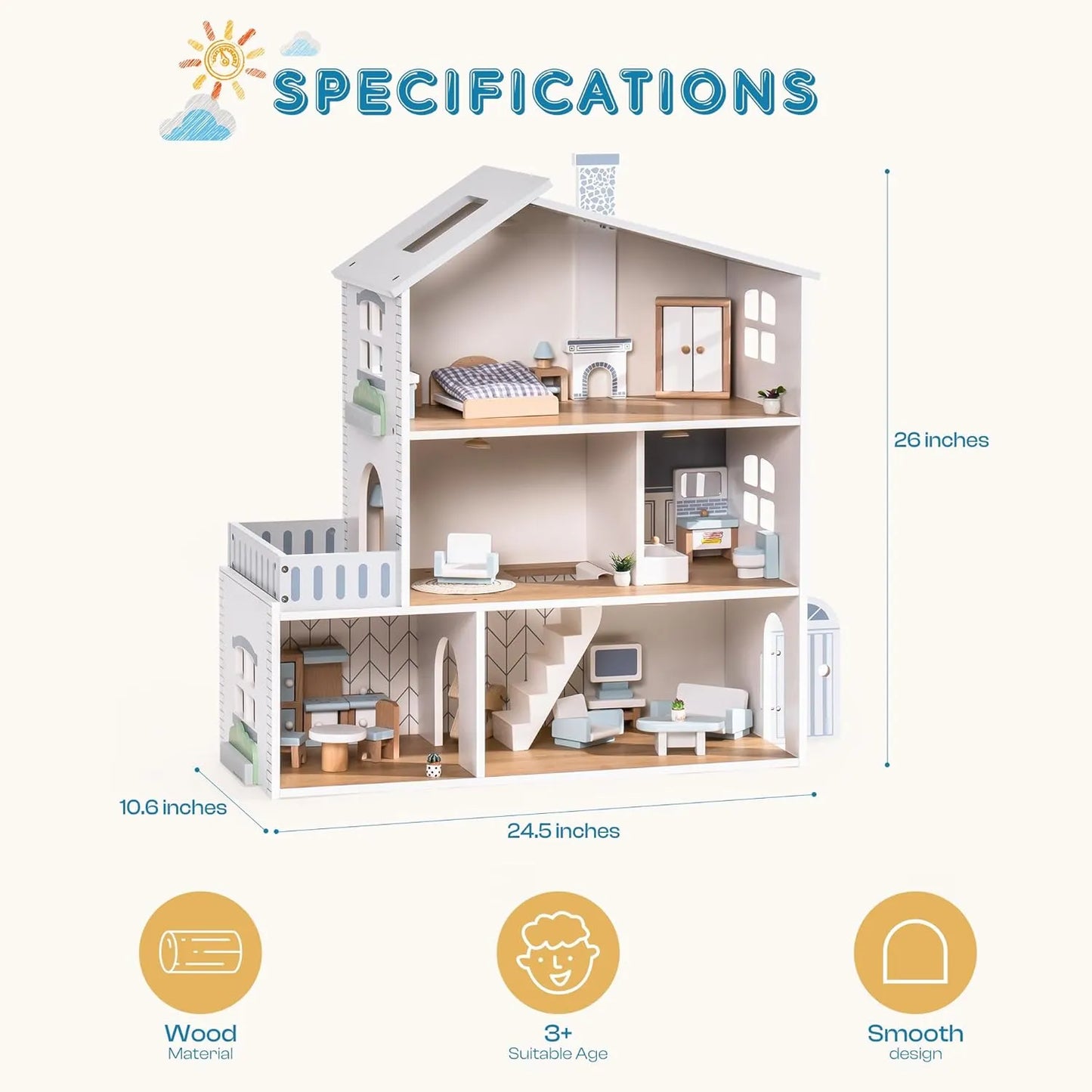 Semplice casa delle bambole nordica