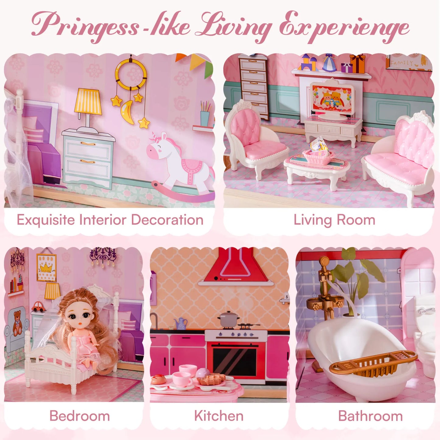 Casa delle bambole in legno - Giardino della fontana