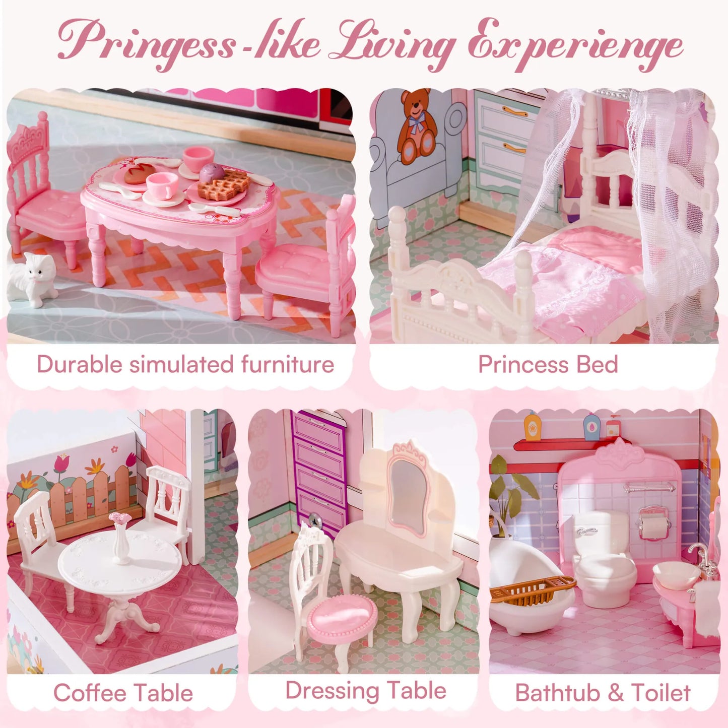 Casa delle bambole in legno - Giardino della fontana