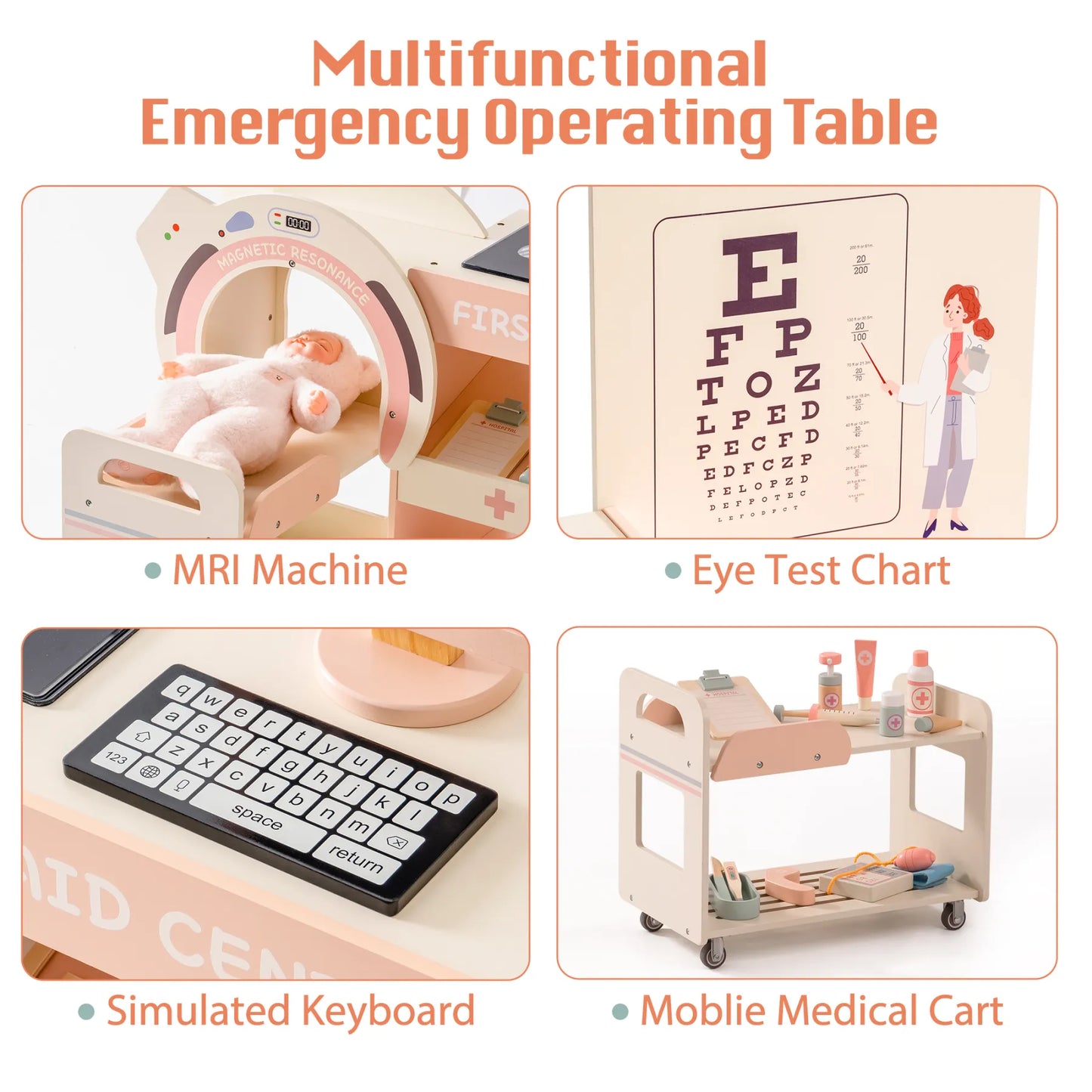 Set di giocattoli ROBUD in legno per attività del dottore