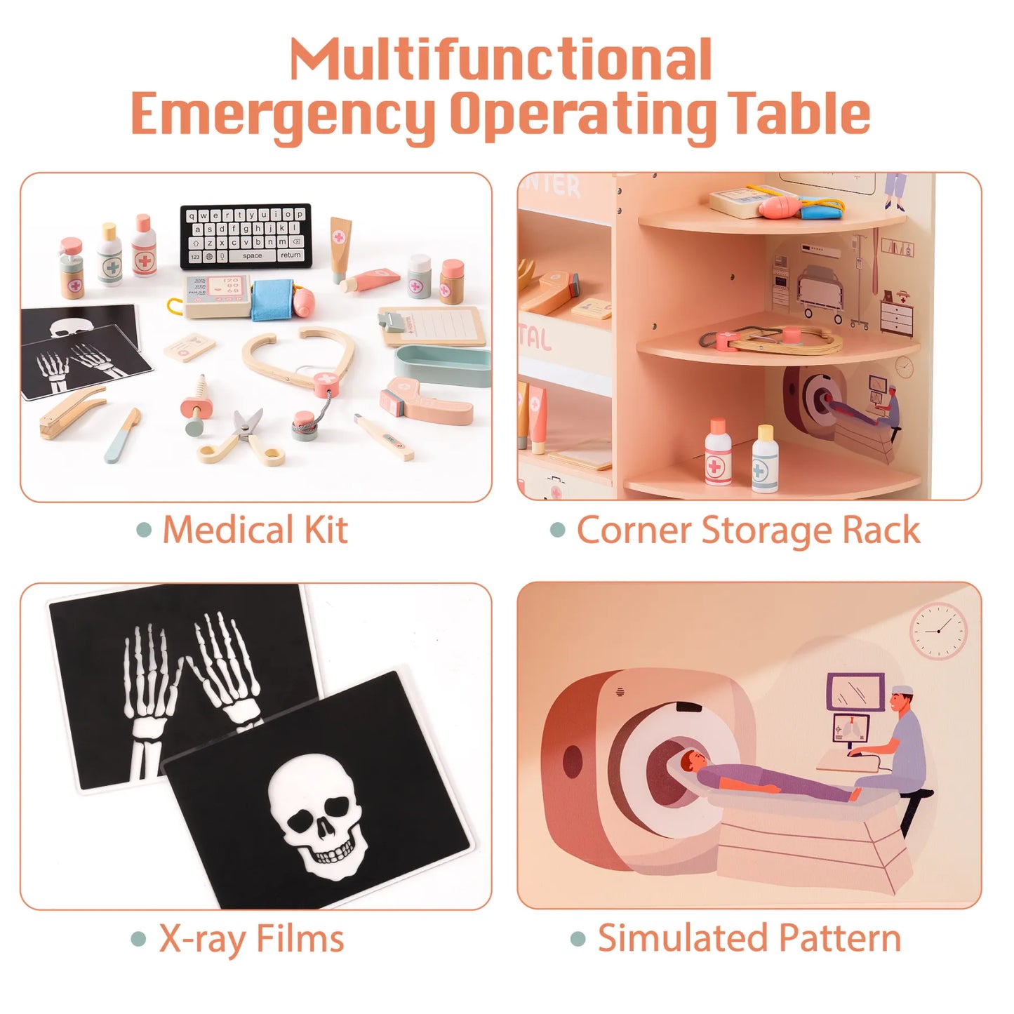 Set di giocattoli ROBUD in legno per attività del dottore