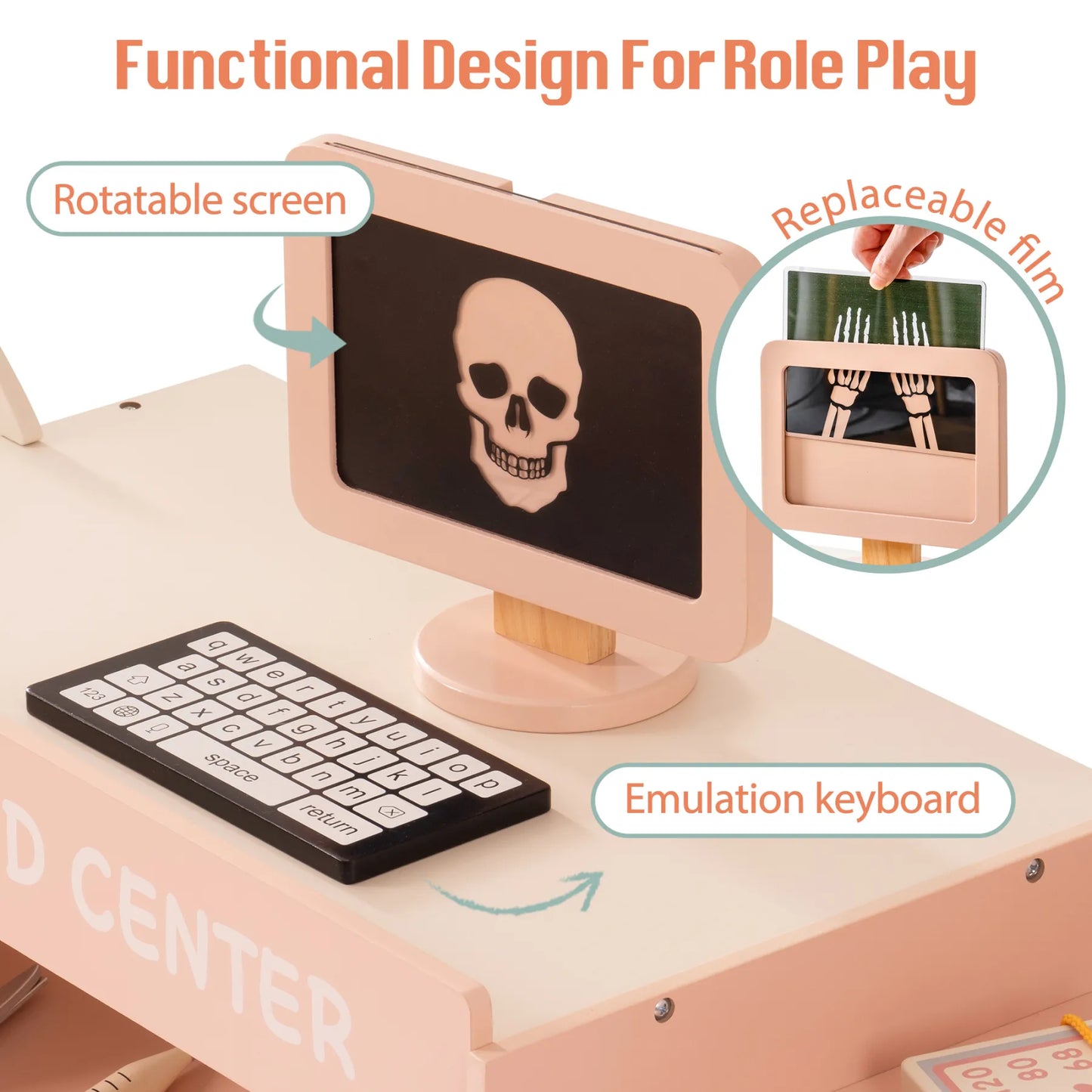 Set di giocattoli ROBUD in legno per attività del dottore