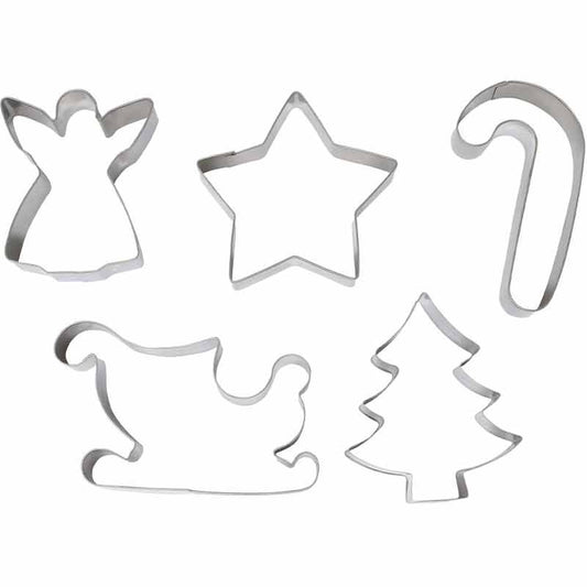 Stampini in Alluminio per Biscotti sagomati Simboli di Natale 5pz